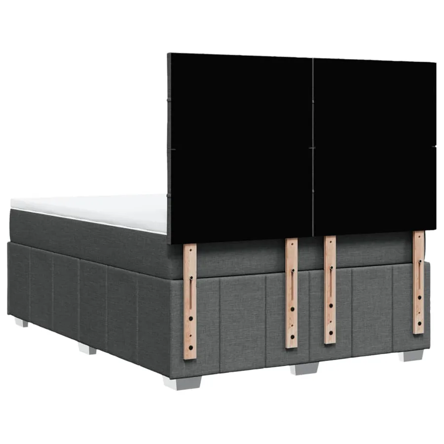 Sommier à lattes de lit avec matelas Gris foncé 140x200cm Tissu - 8