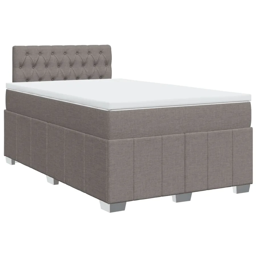 Sommier à lattes de lit avec matelas Taupe 120x200 cm Tissu - 2