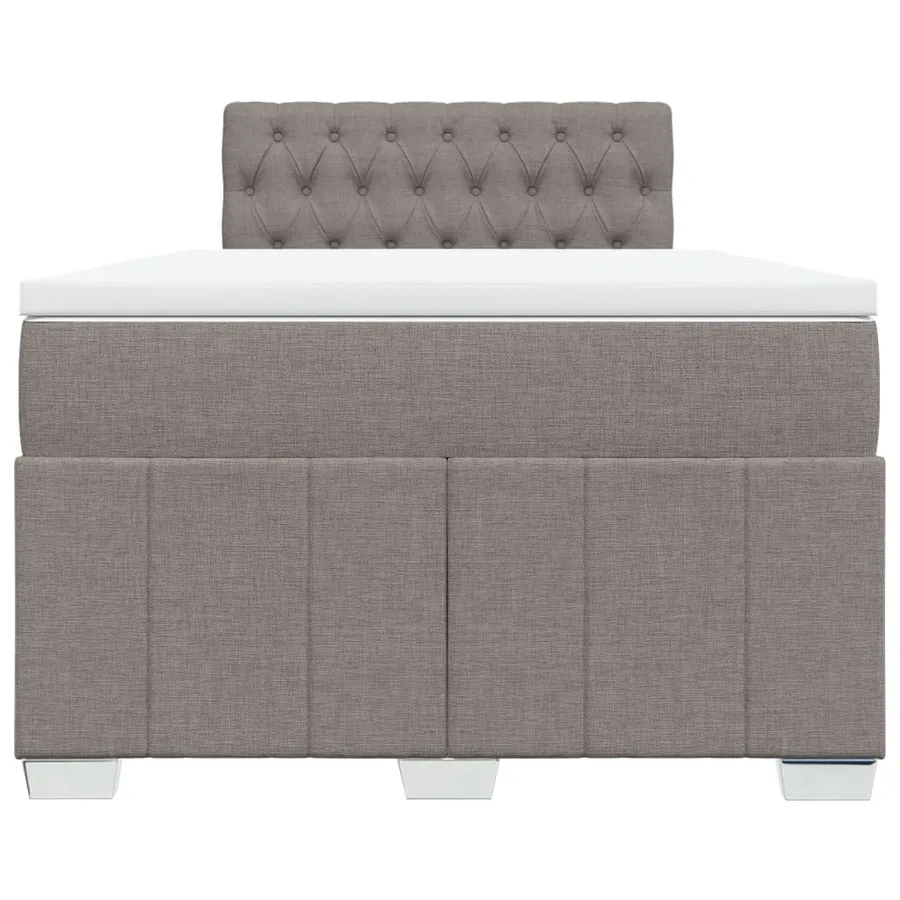 Sommier à lattes de lit avec matelas Taupe 120x200 cm Tissu - 4