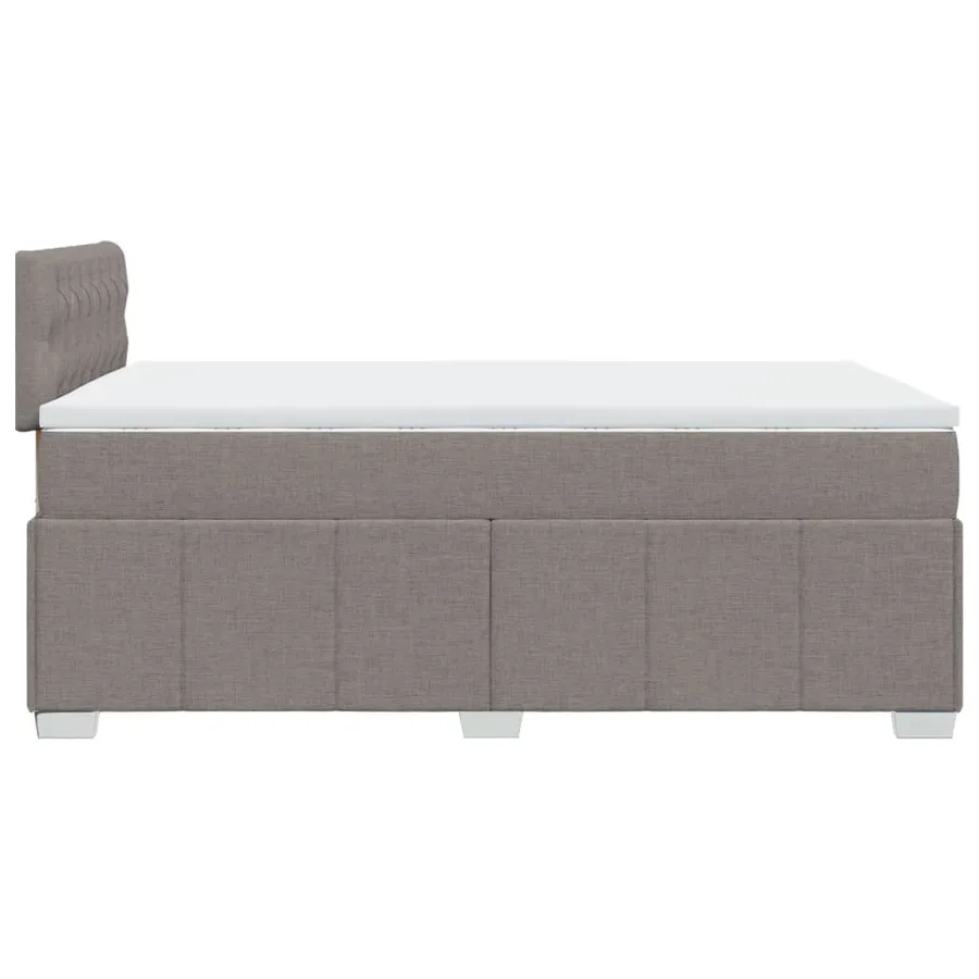 Sommier à lattes de lit avec matelas Taupe 120x200 cm Tissu - 5