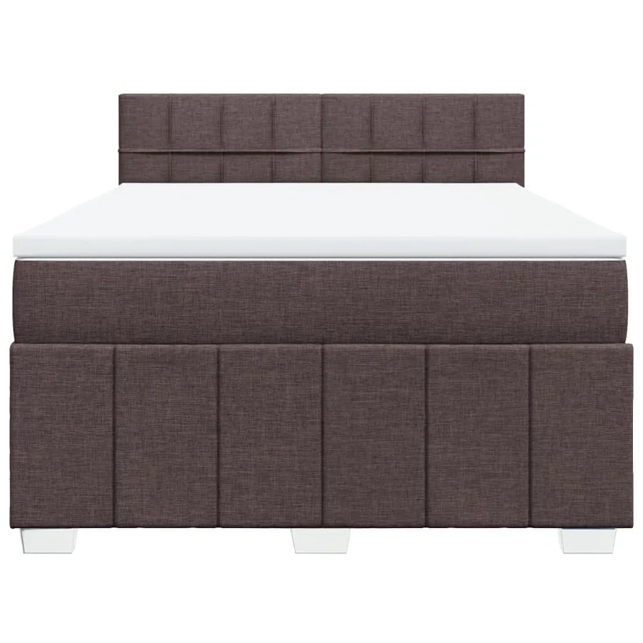 Sommier à lattes de lit avec matelas Marron foncé 140x190 cm - 6