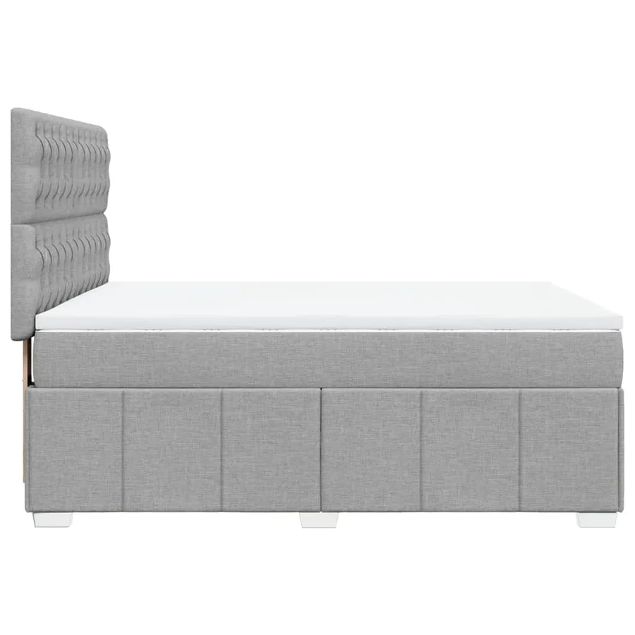 Sommier à lattes de lit avec matelas Gris clair 140x190cm Tissu - 5