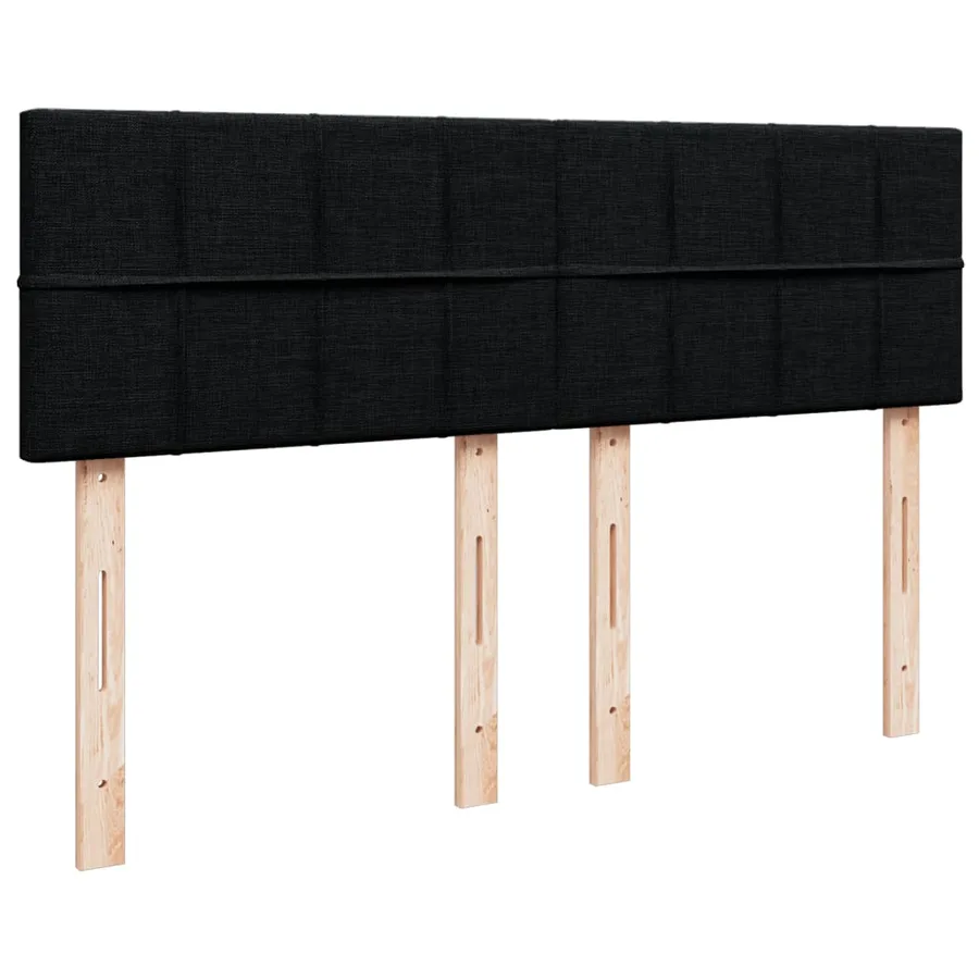 Sommier à lattes de lit avec matelas Noir 140x200 cm Tissu - 12
