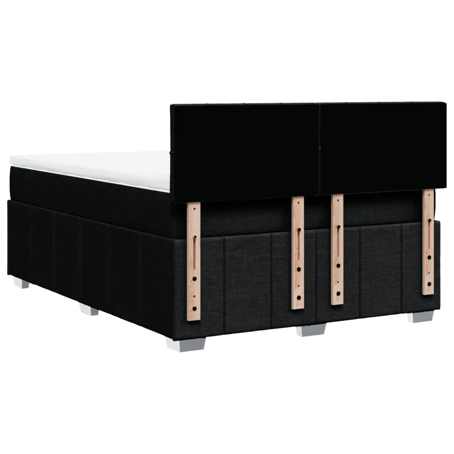 Sommier à lattes de lit avec matelas Noir 140x200 cm Tissu - 8