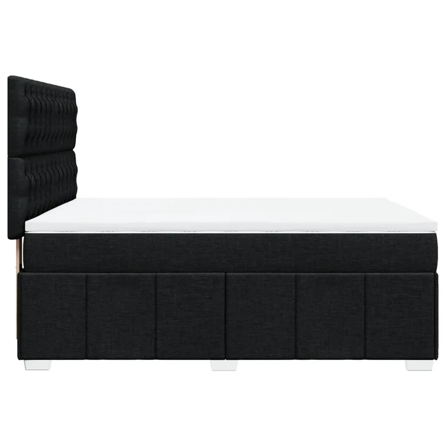 Sommier à lattes de lit avec matelas Noir 140x200 cm Tissu - 5