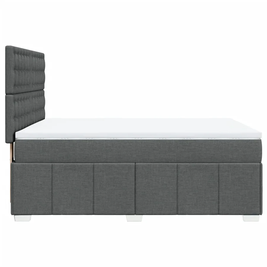 Sommier à lattes de lit avec matelas Gris foncé 140x190cm Tissu - 7