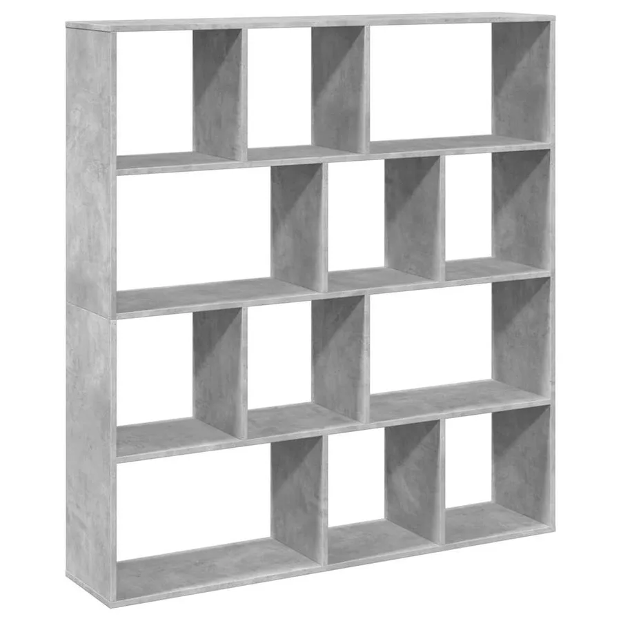 Bibliothèque gris béton 132x29x141,5 cm bois d'ingénierie - 2