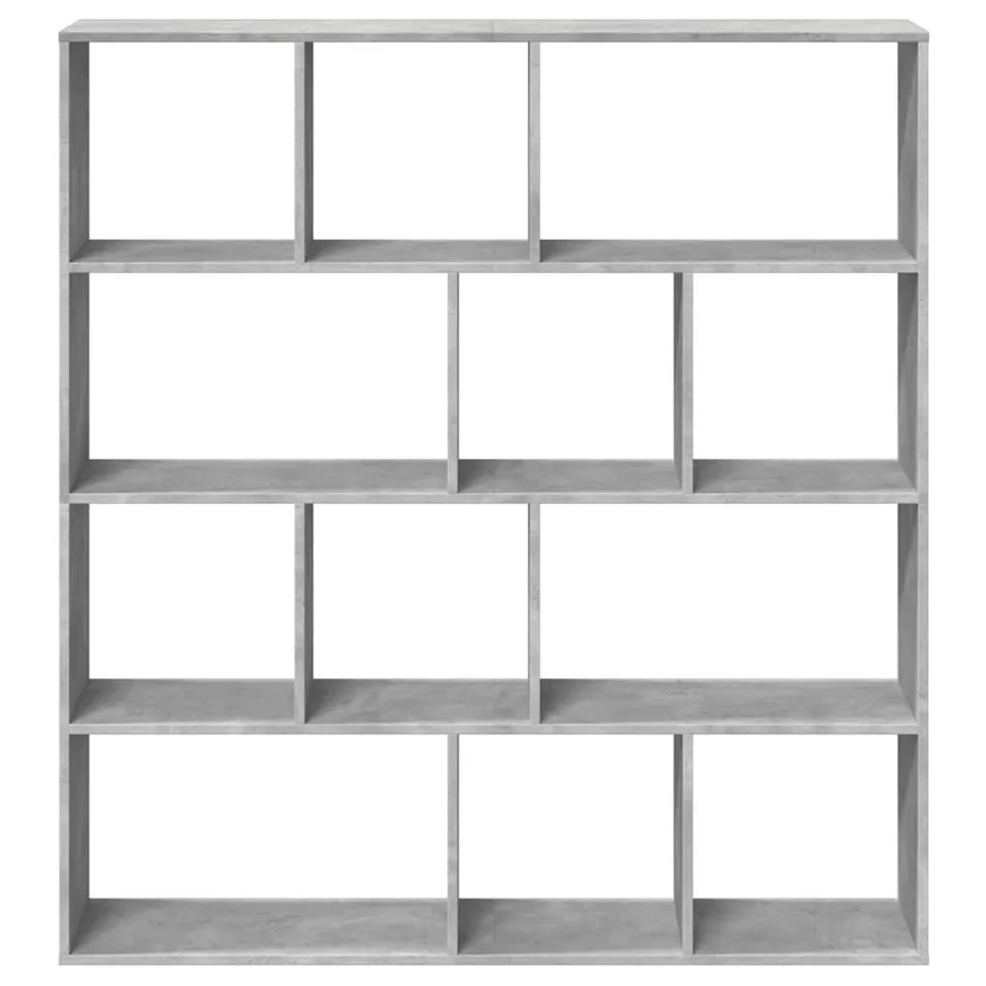 Bibliothèque gris béton 132x29x141,5 cm bois d'ingénierie - 5
