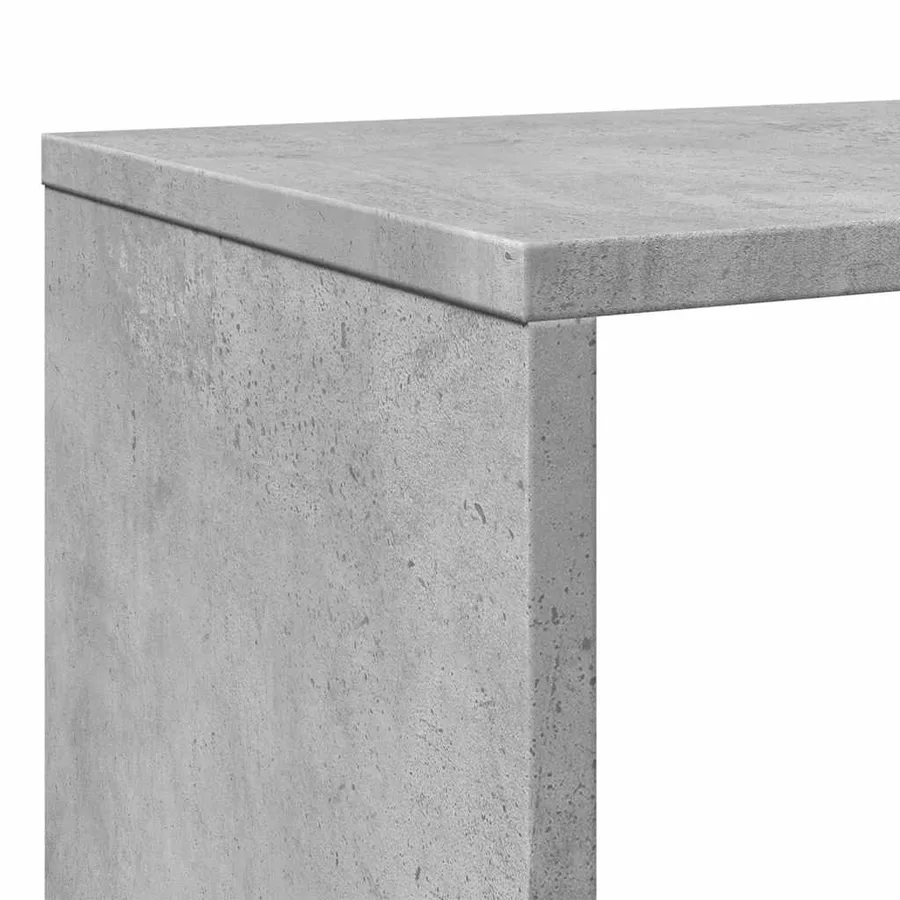 Bibliothèque gris béton 132x29x141,5 cm bois d'ingénierie - 9