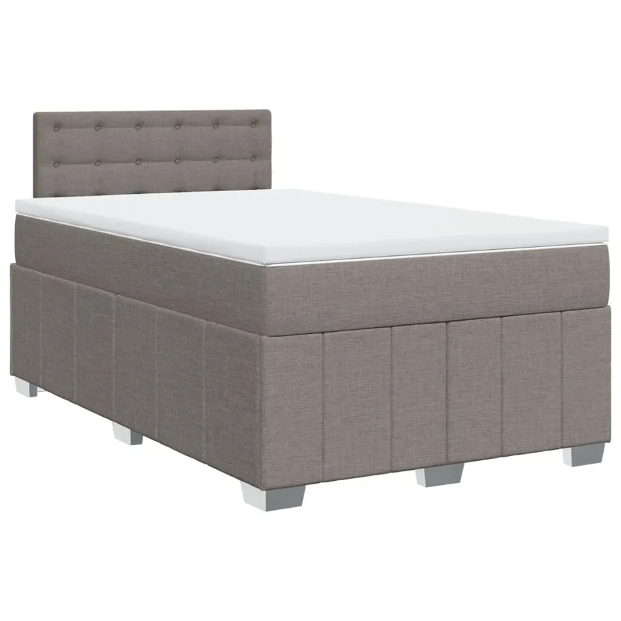 Sommier à lattes de lit avec matelas Taupe 120x200 cm Tissu - 3