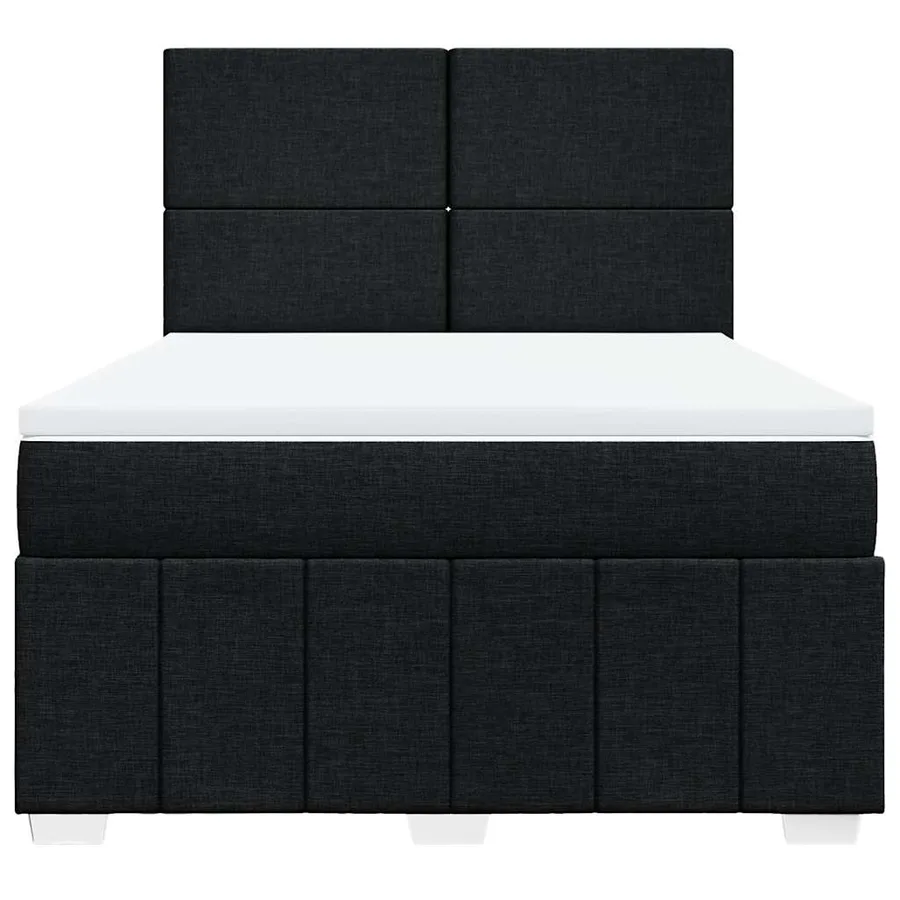 Sommier à lattes de lit avec matelas Noir 140x200 cm Tissu - 6