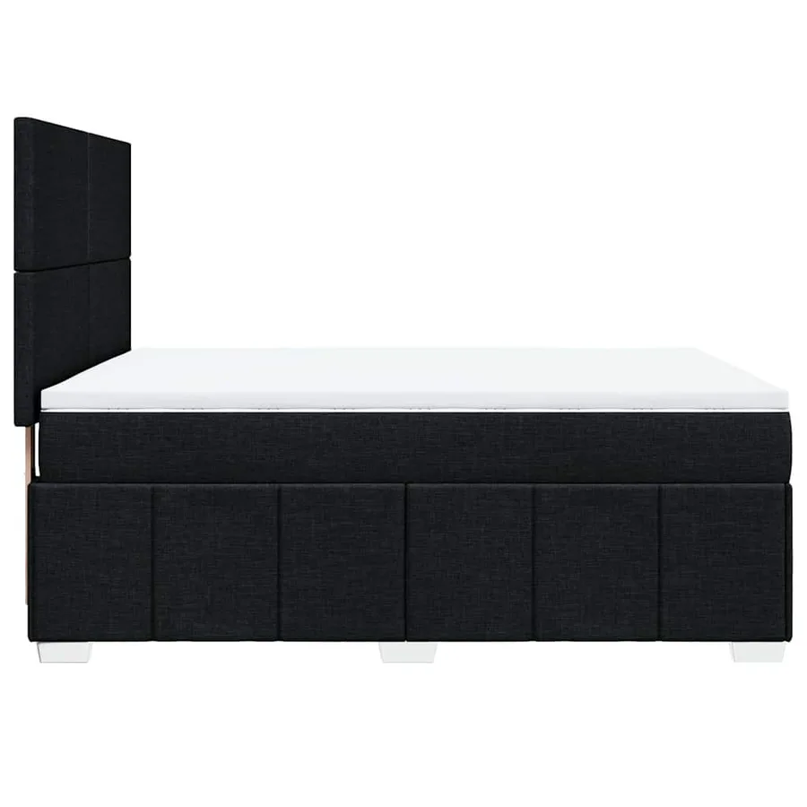 Sommier à lattes de lit avec matelas Noir 140x200 cm Tissu - 7