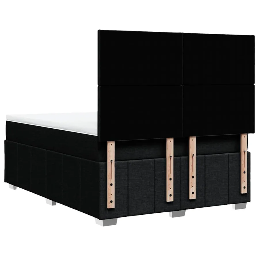 Sommier à lattes de lit avec matelas Noir 140x200 cm Tissu - 8