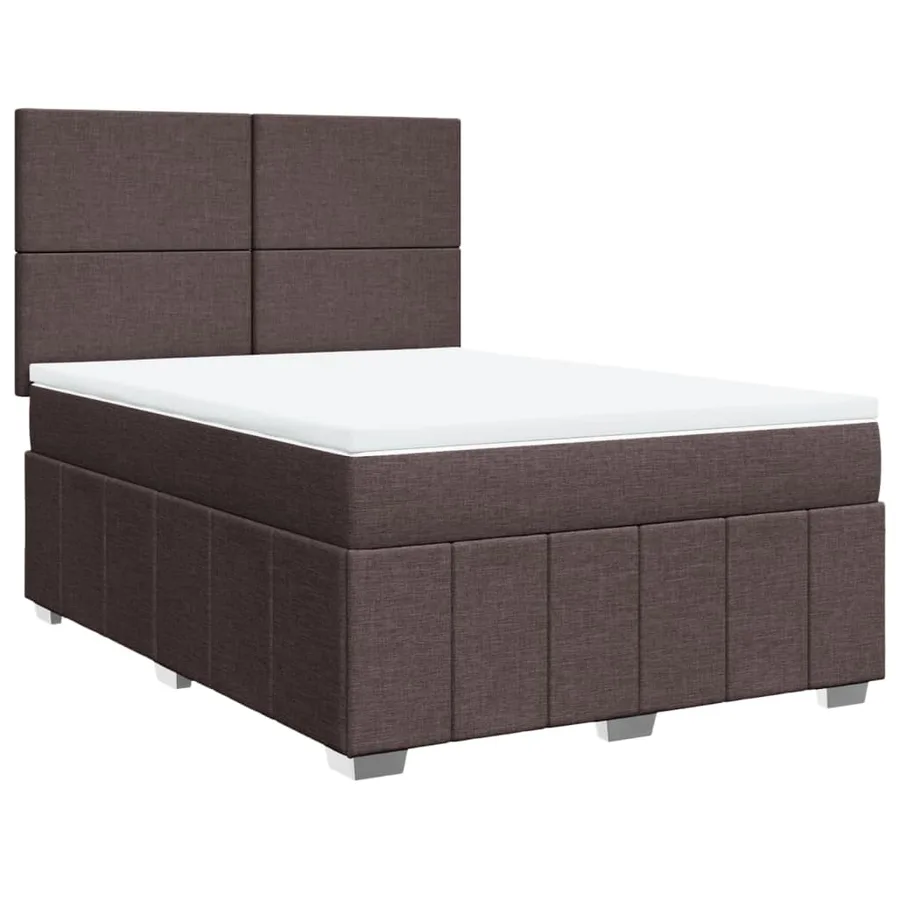 Sommier à lattes de lit avec matelas Marron foncé 140x190 cm - 3