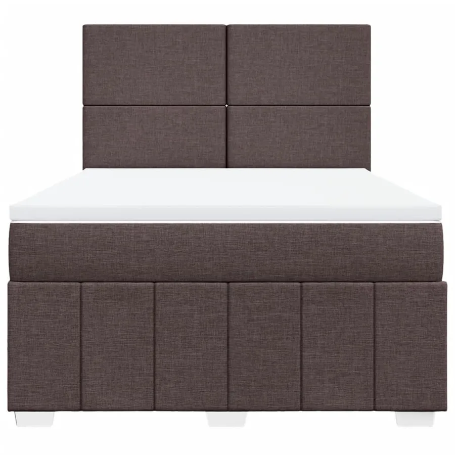 Sommier à lattes de lit avec matelas Marron foncé 140x190 cm - 6