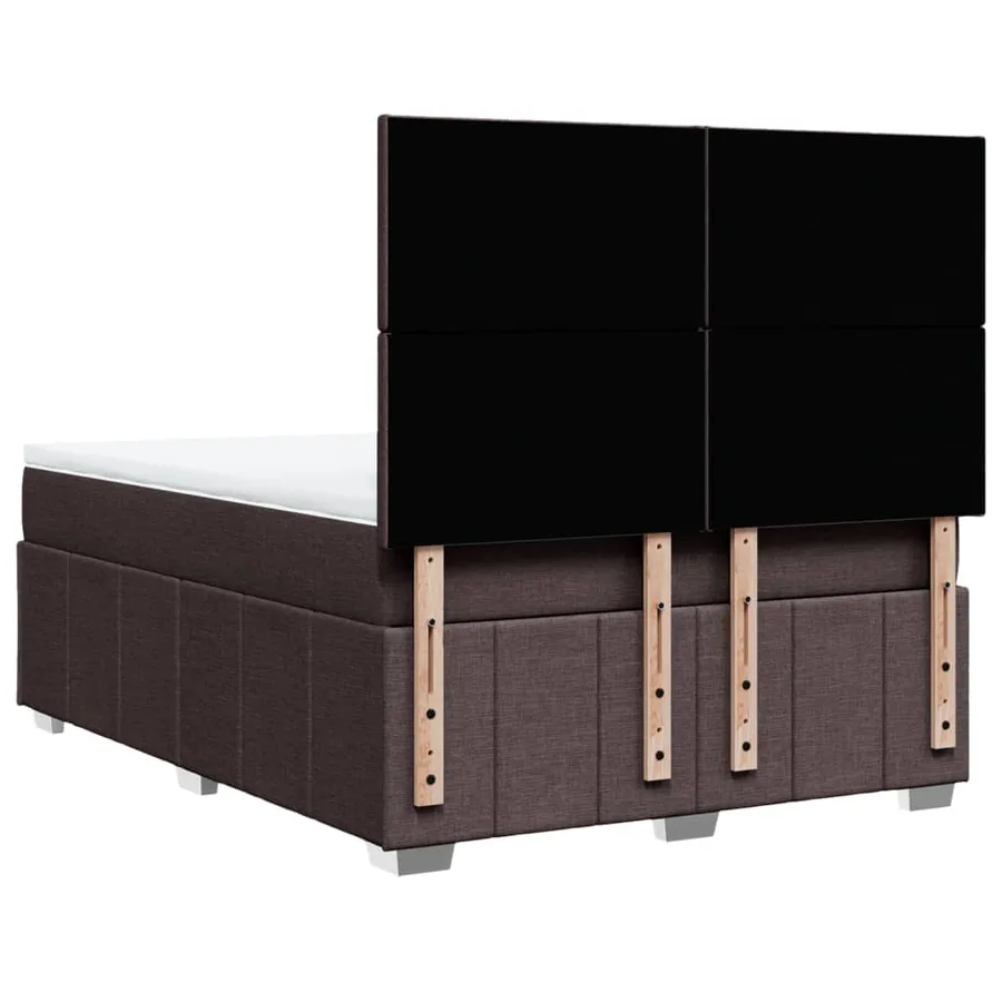Sommier à lattes de lit avec matelas Marron foncé 140x190 cm - 8