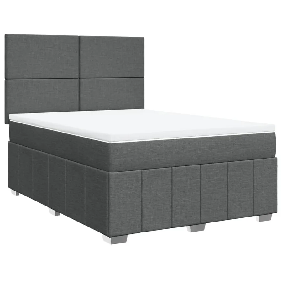 Sommier à lattes de lit avec matelas Gris foncé 140x200cm Tissu - 2