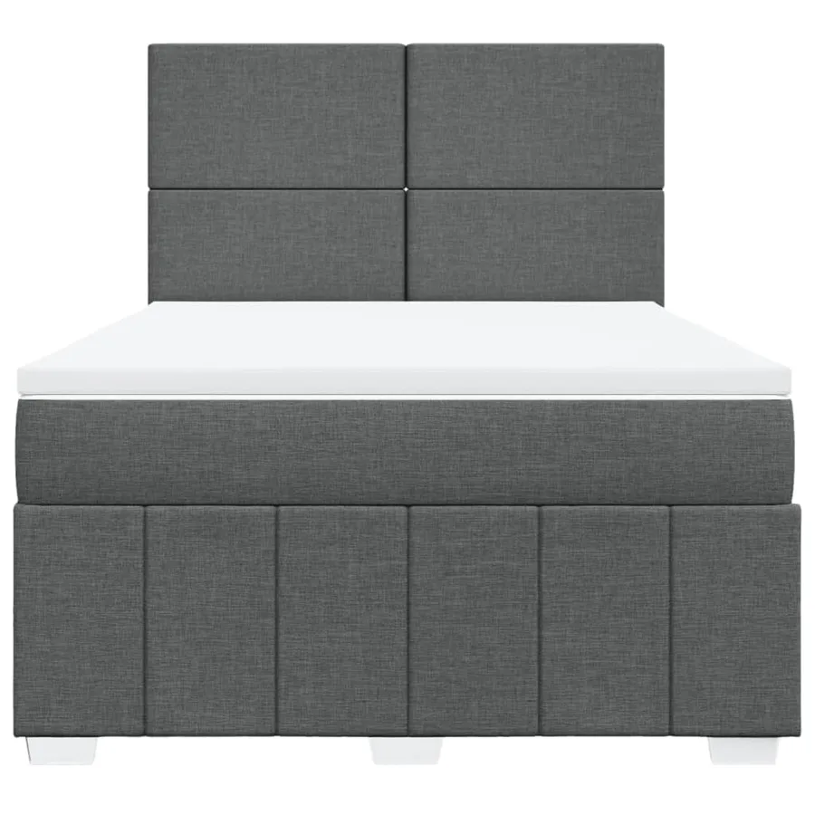 Sommier à lattes de lit avec matelas Gris foncé 140x200cm Tissu - 4