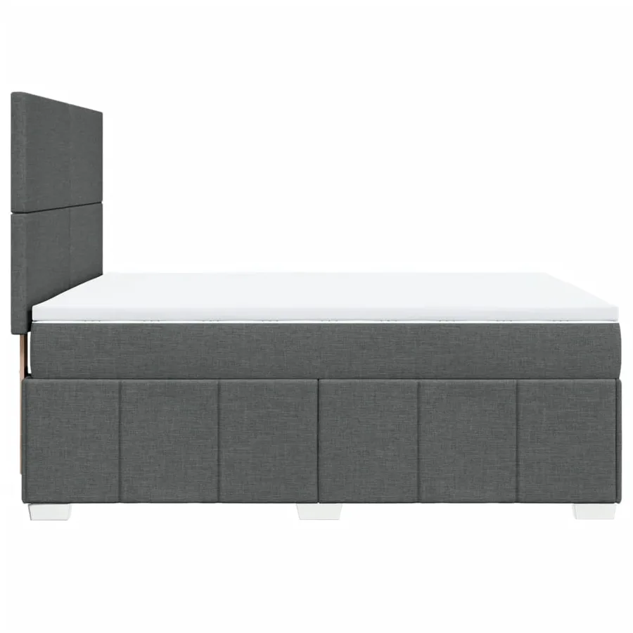 Sommier à lattes de lit avec matelas Gris foncé 140x200cm Tissu - 5
