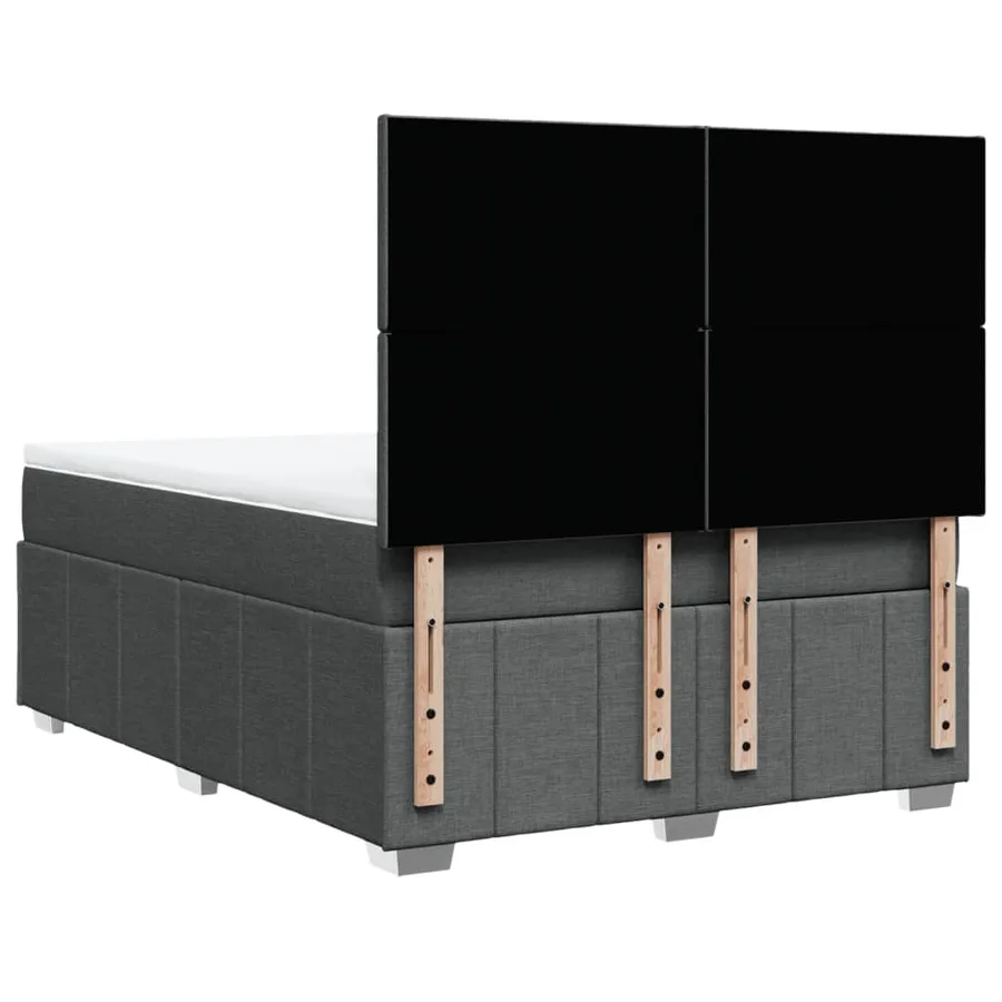 Sommier à lattes de lit avec matelas Gris foncé 140x200cm Tissu - 6