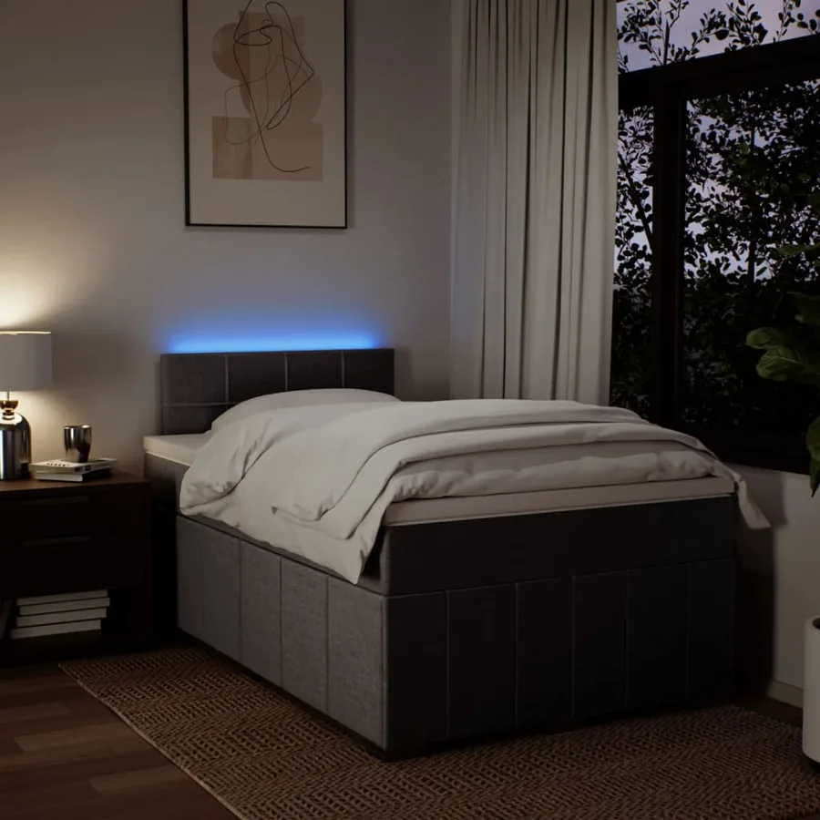 Sommier à lattes de lit avec matelas Taupe 120x200 cm Tissu - 17