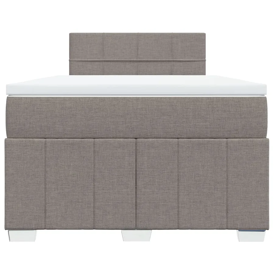 Sommier à lattes de lit avec matelas Taupe 120x200 cm Tissu - 4