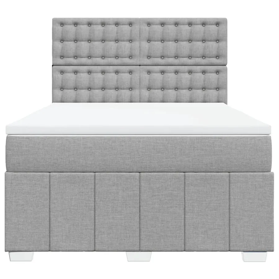 Sommier à lattes de lit avec matelas Gris clair 140x200cm Tissu - 6