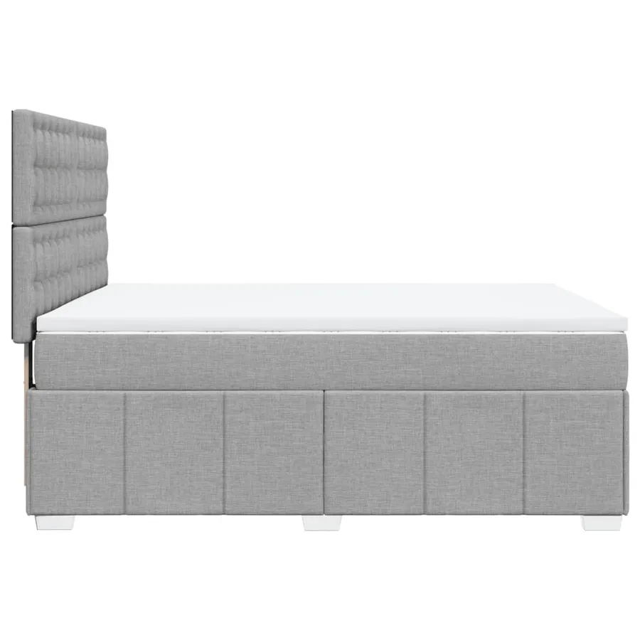 Sommier à lattes de lit avec matelas Gris clair 140x200cm Tissu - 7