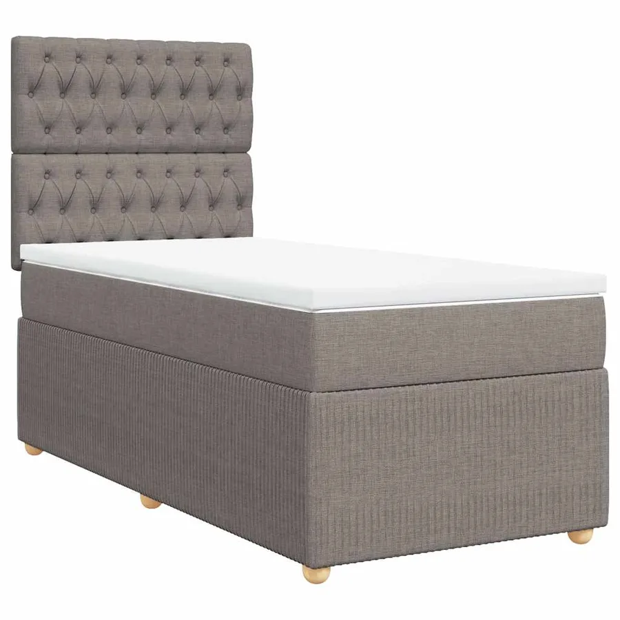 Sommier à lattes de lit avec matelas Taupe 80x200 cm Tissu - 3