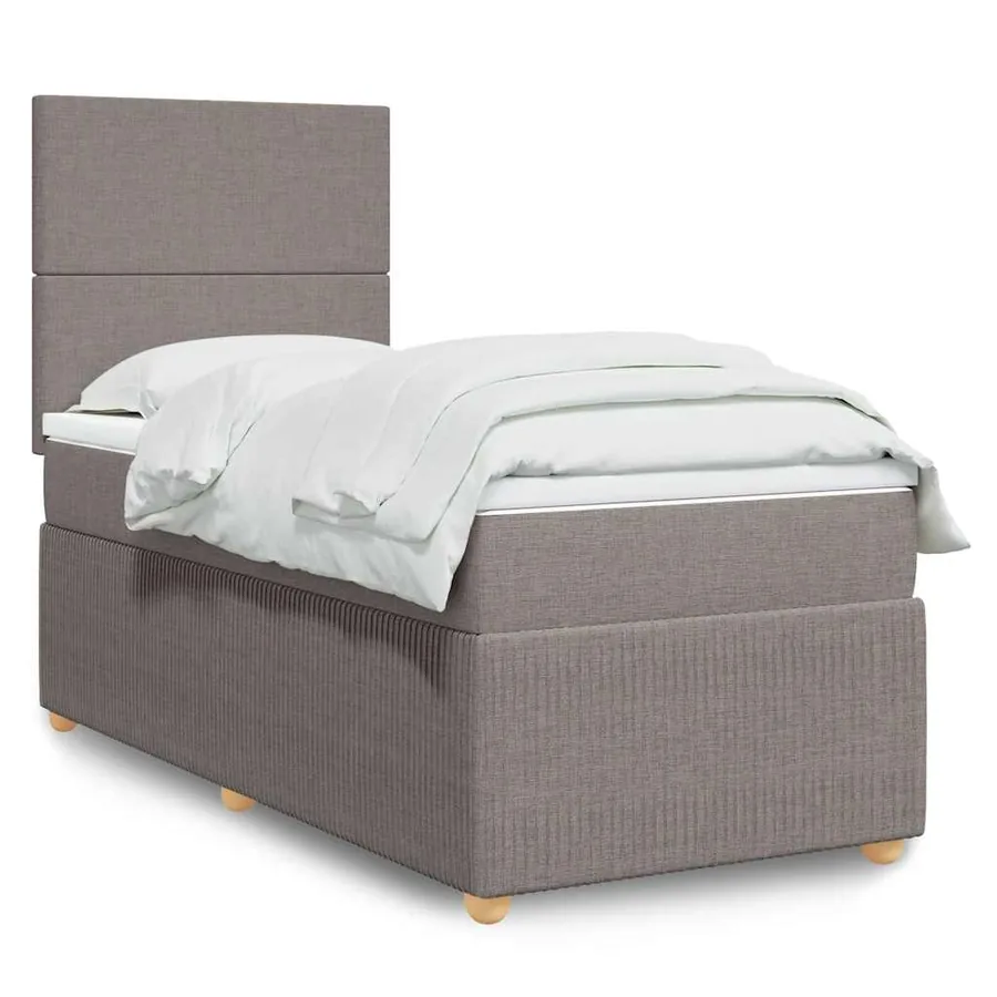 Sommier à lattes de lit avec matelas Taupe 80x200 cm Tissu