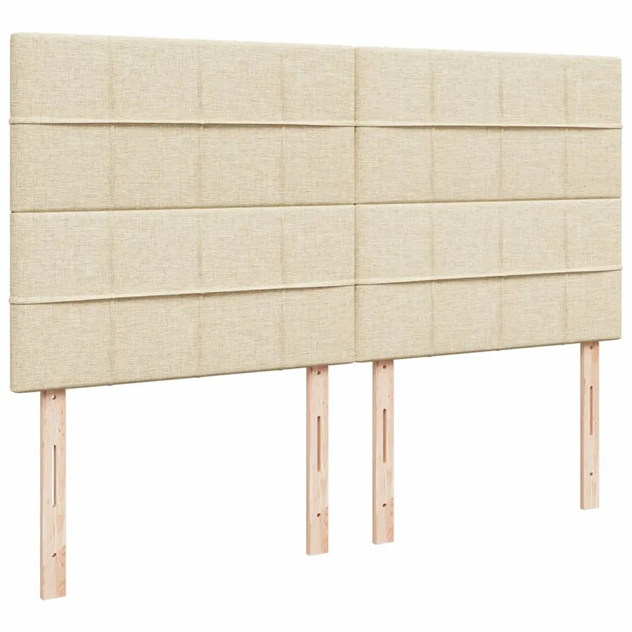 Sommier à lattes de lit avec matelas Crème 200x200 cm Tissu - 7