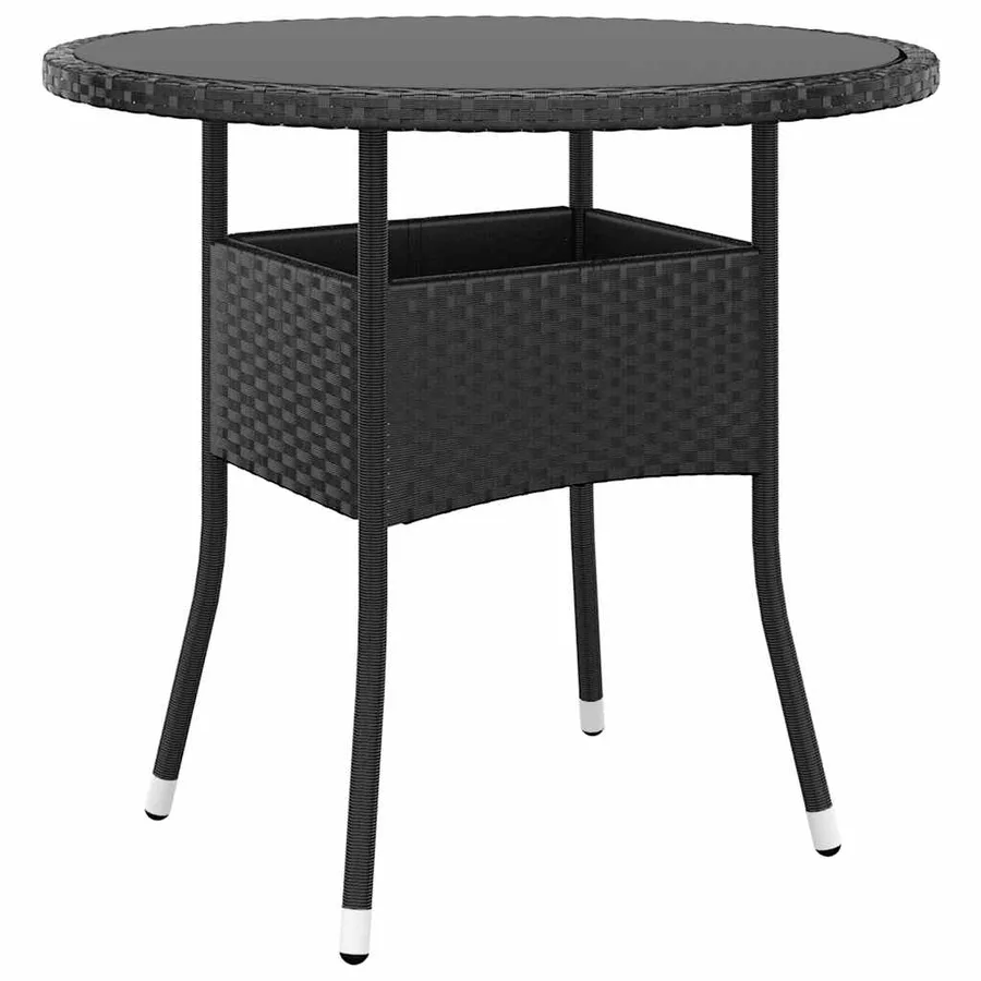 Ensemble à manger de jardin 5 pcs Résine tressée Noir - 5