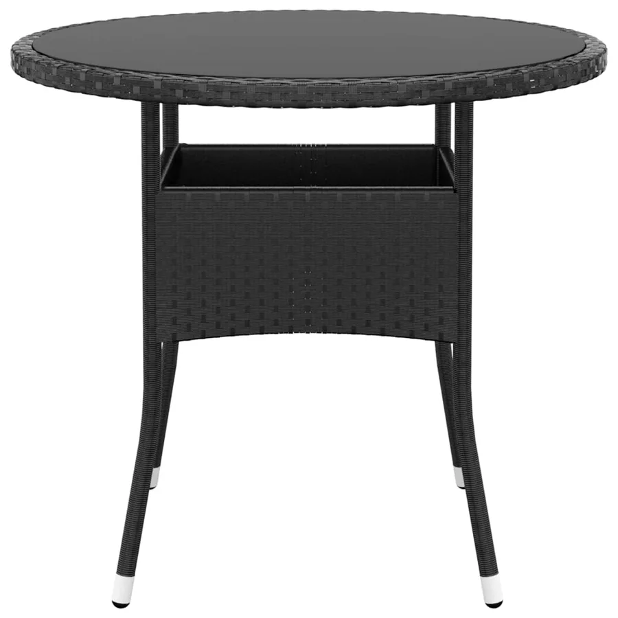 Ensemble à manger de jardin 5 pcs Résine tressée Noir - 6