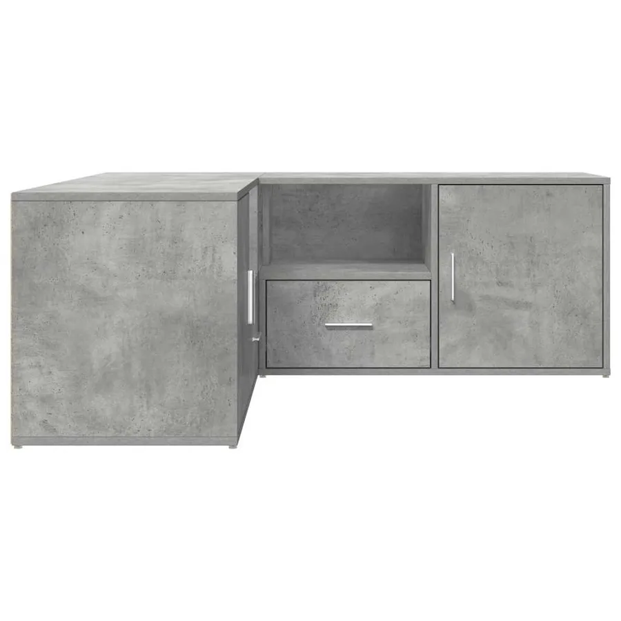 Armoire d'angle gris béton 200x40x45 cm bois d’ingénierie - 10