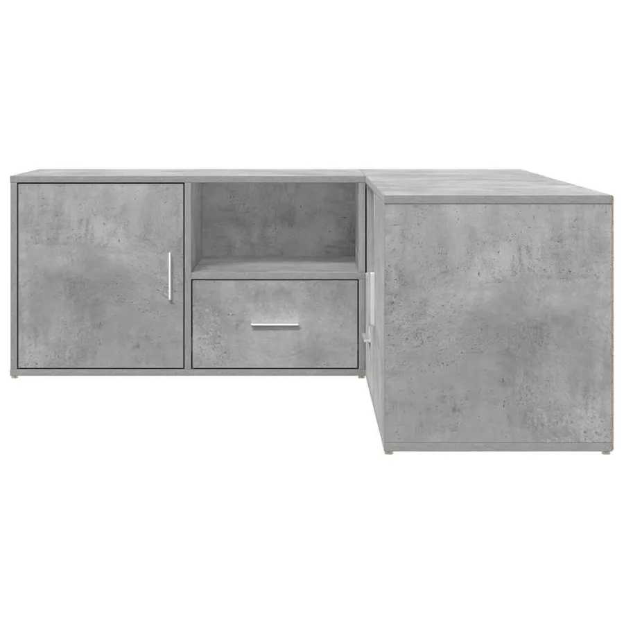 Armoire d'angle gris béton 200x40x45 cm bois d’ingénierie - 9