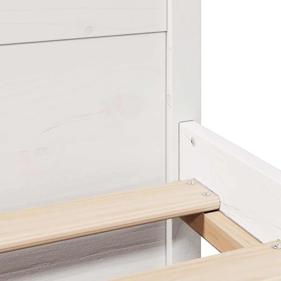 Cadre de lit sans matelas blanc 100x200 cm bois de pin massif - 10