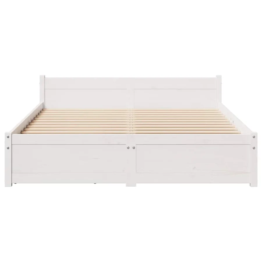 Cadre de lit sans matelas blanc 100x200 cm bois de pin massif - 4
