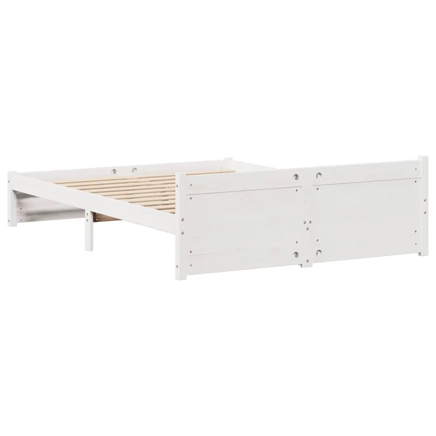 Cadre de lit sans matelas blanc 100x200 cm bois de pin massif - 8