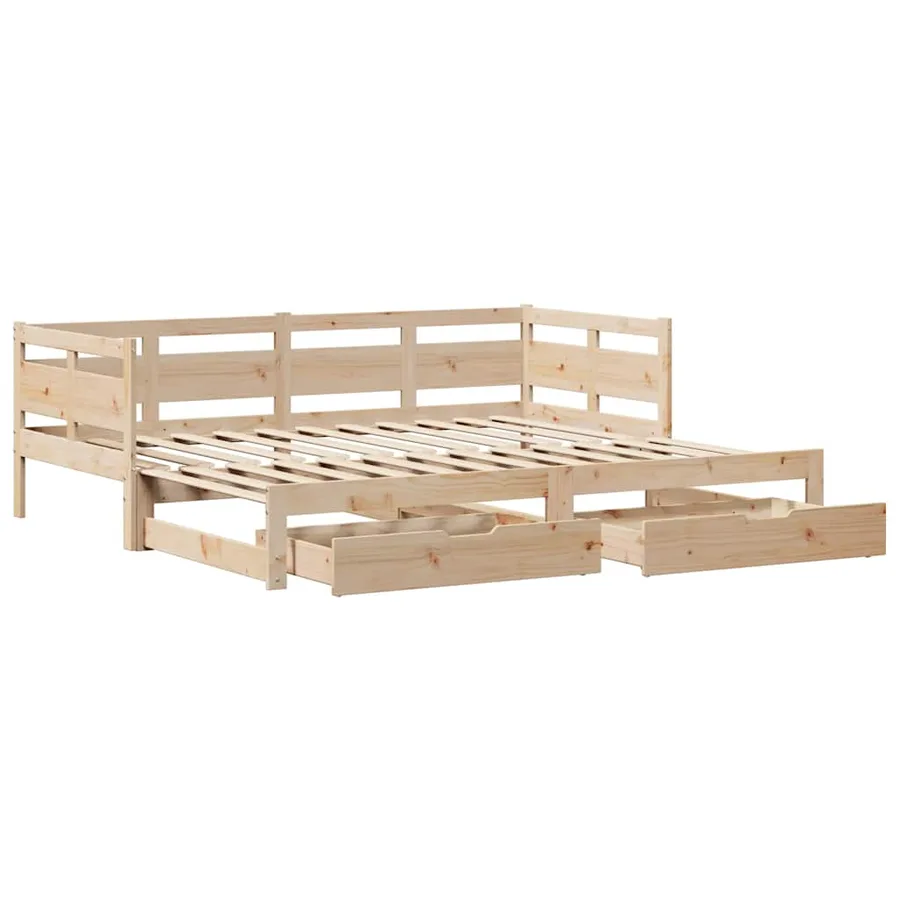 Lit de jour avec gigogne et tiroirs sans matelas 80x200 cm - 3