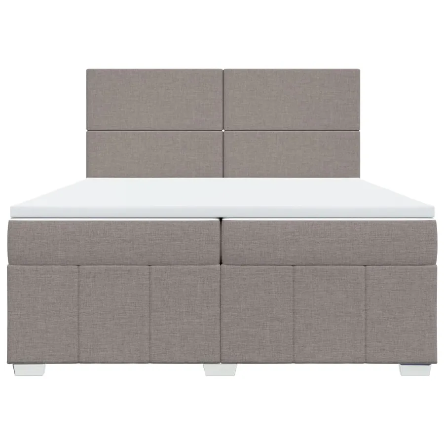 Sommier à lattes de lit avec matelas Taupe 200x200 cm Tissu - 6