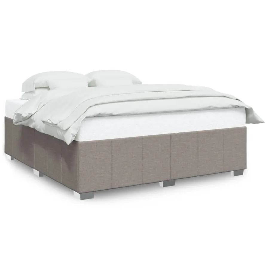 Cadre de lit sans matelas taupe 200x200 cm tissu - 2