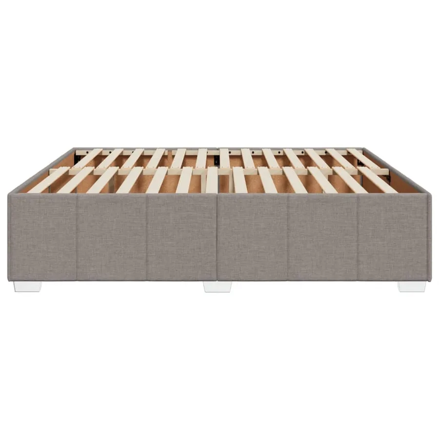 Cadre de lit sans matelas taupe 200x200 cm tissu - 5