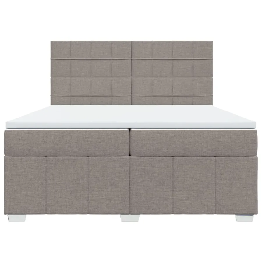 Sommier à lattes de lit avec matelas Taupe 200x200 cm Tissu - 6