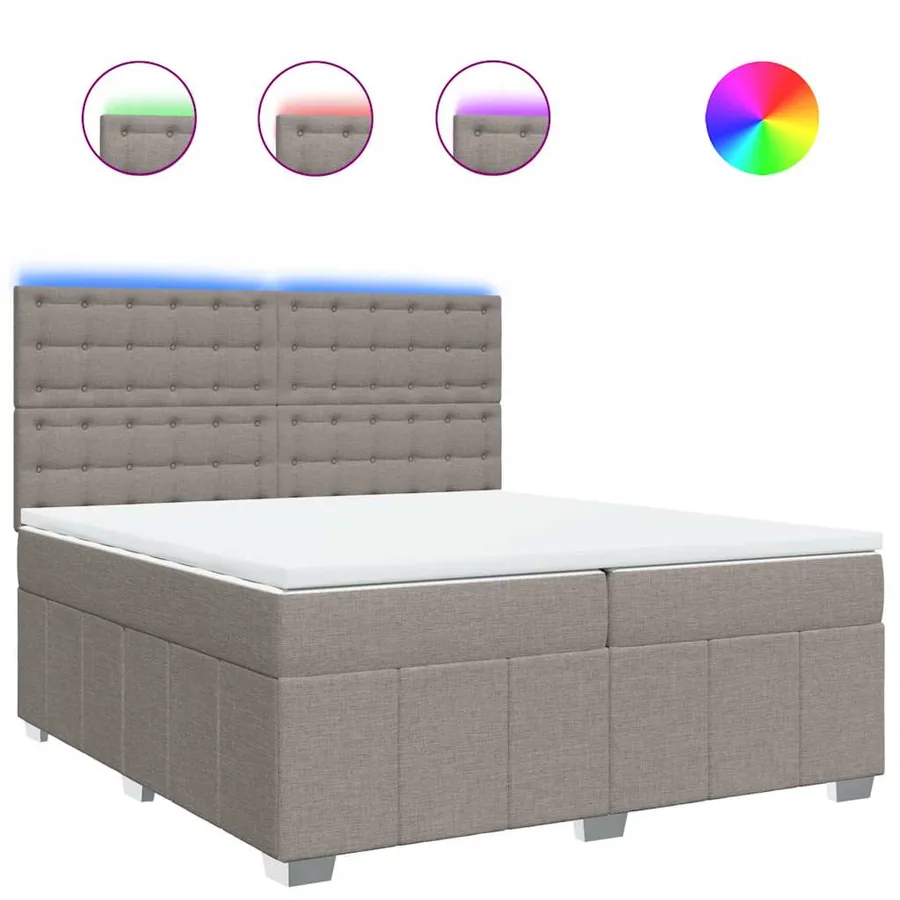Sommier à lattes de lit avec matelas Taupe 200x200 cm Tissu - 2