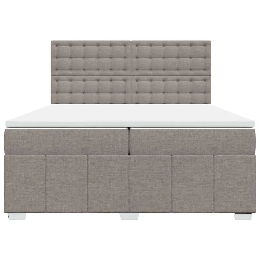 Sommier à lattes de lit avec matelas Taupe 200x200 cm Tissu - 6