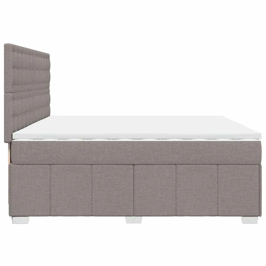 Sommier à lattes de lit avec matelas Taupe 200x200 cm Tissu - 7