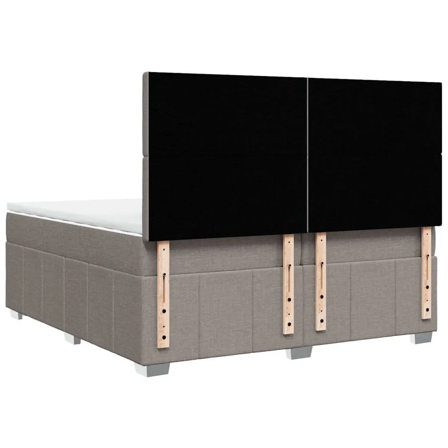 Sommier à lattes de lit avec matelas Taupe 200x200 cm Tissu - 8
