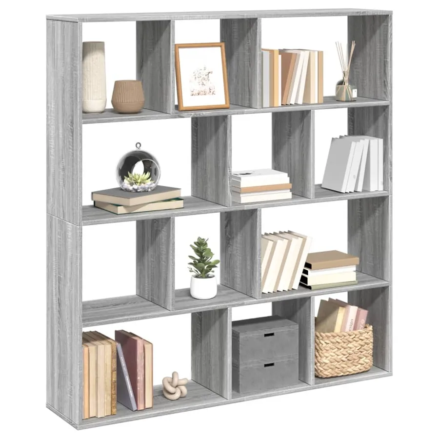 Bibliothèque sonoma gris 132x29x141,5 cm bois d'ingénierie - 4