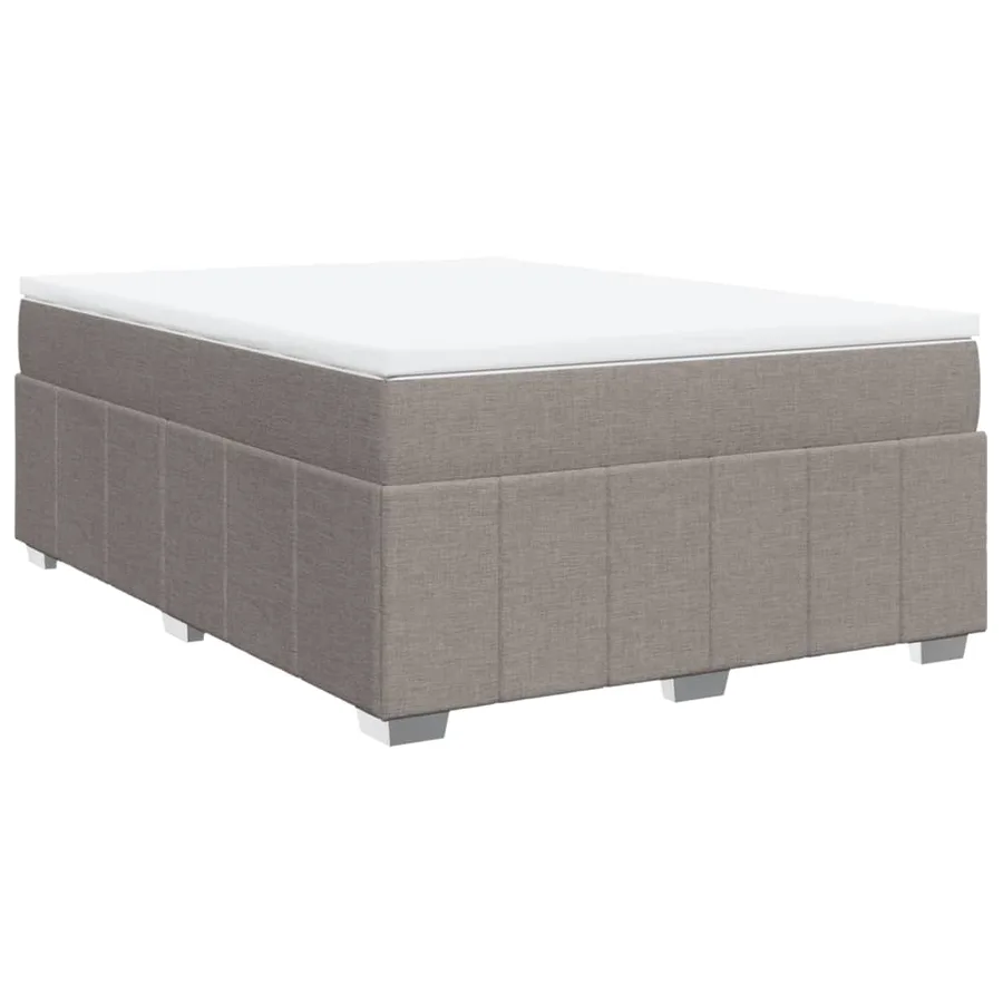 Sommier à lattes de lit avec matelas Taupe 140x190 cm Tissu - 2