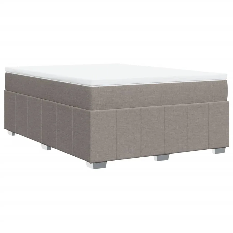 Sommier à lattes de lit avec matelas Taupe 140x190 cm Tissu - 9
